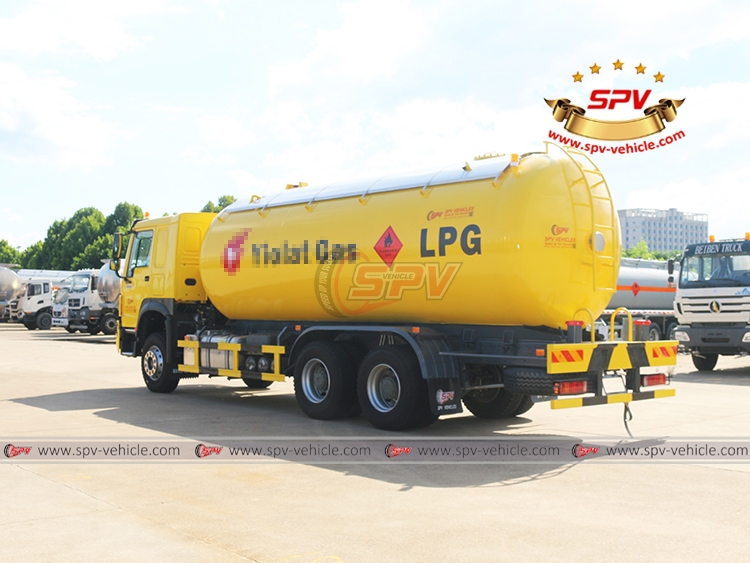 LPG Carrying Truck Sinotruk (25,000 Litres) - Left Back Side View